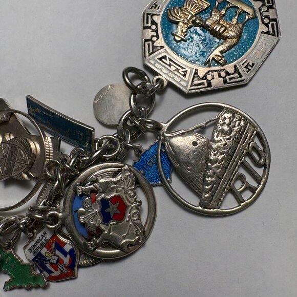 🌍 Sterling Silver World Traveler Charm Bracelet — 34 Charms of Global Adventure - Picture 3 of 8